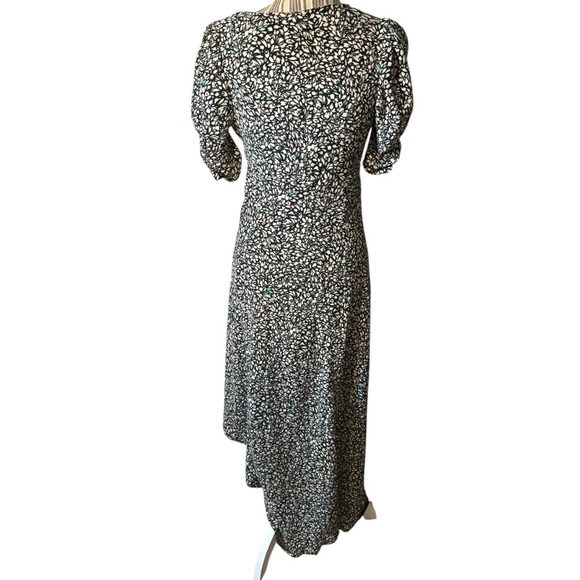 NWT A New Day Black White Floral Dress Asymmetrical Hem Short Sleeve Flowy - Picture 8 of 15